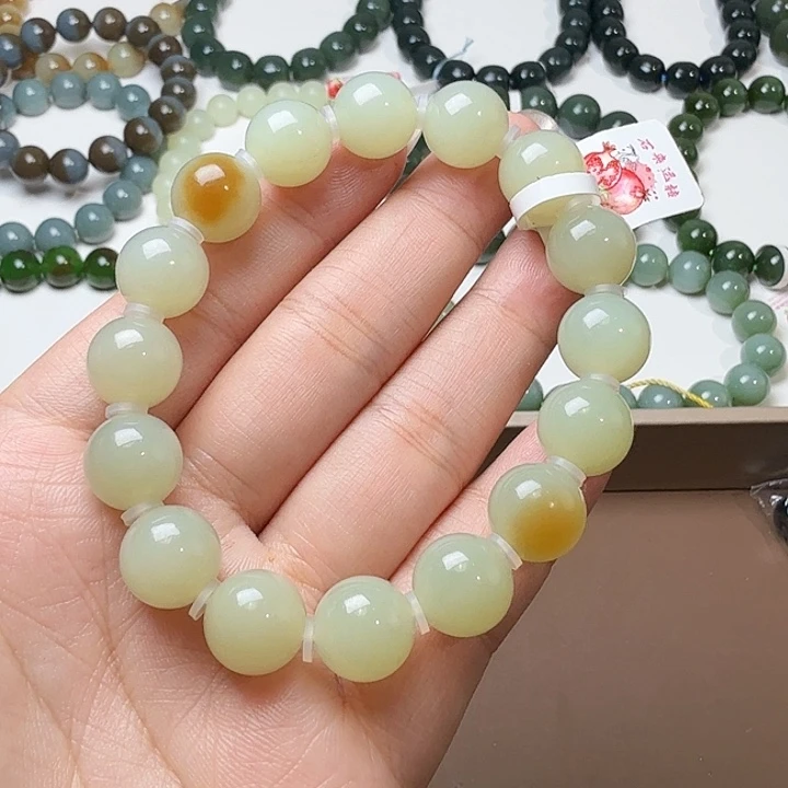 未镶嵌手链和田玉卡12 金山糖 特细