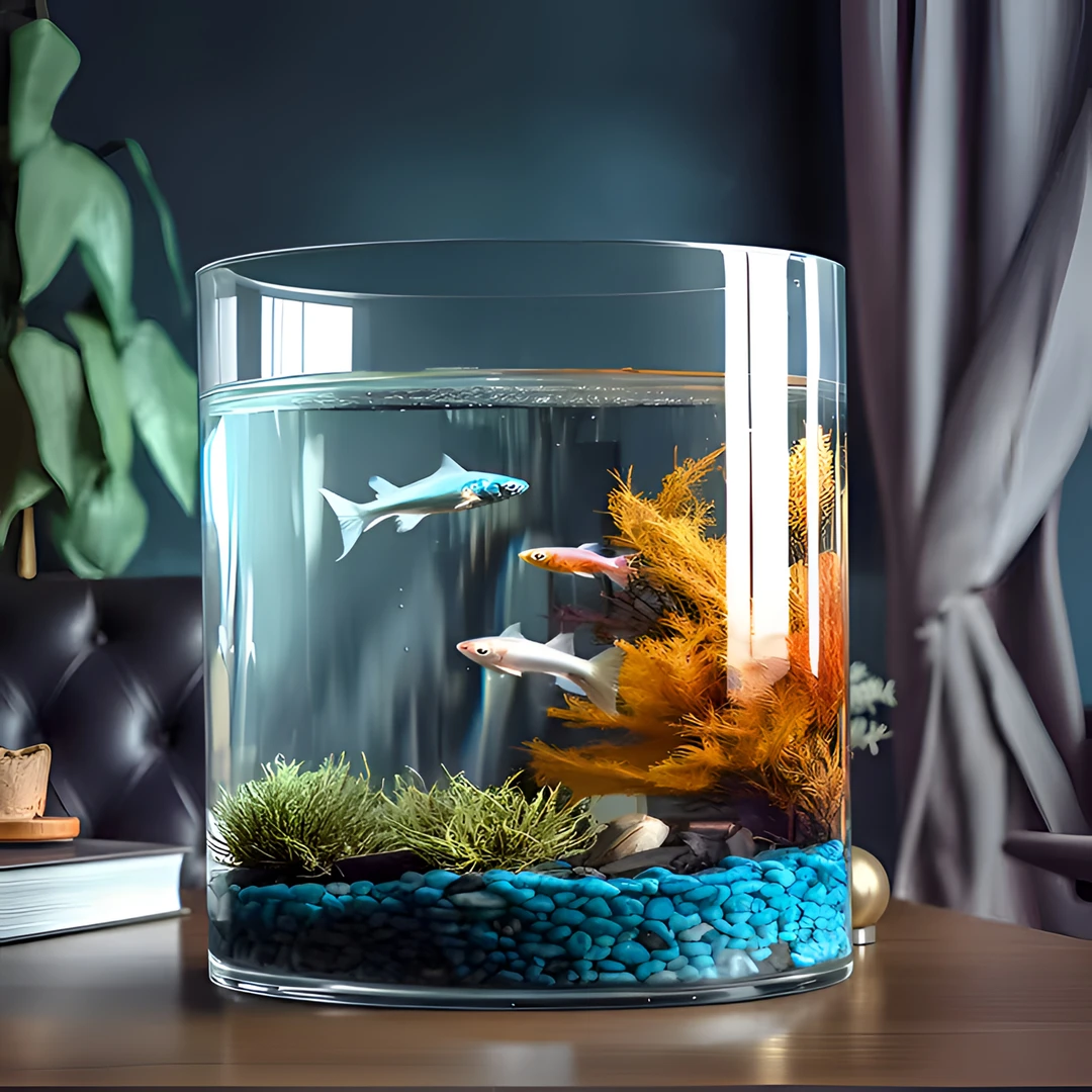 iosn宽口玻璃花瓶透明水培鱼缸大号超大广口敞口醒花桶特大轻奢