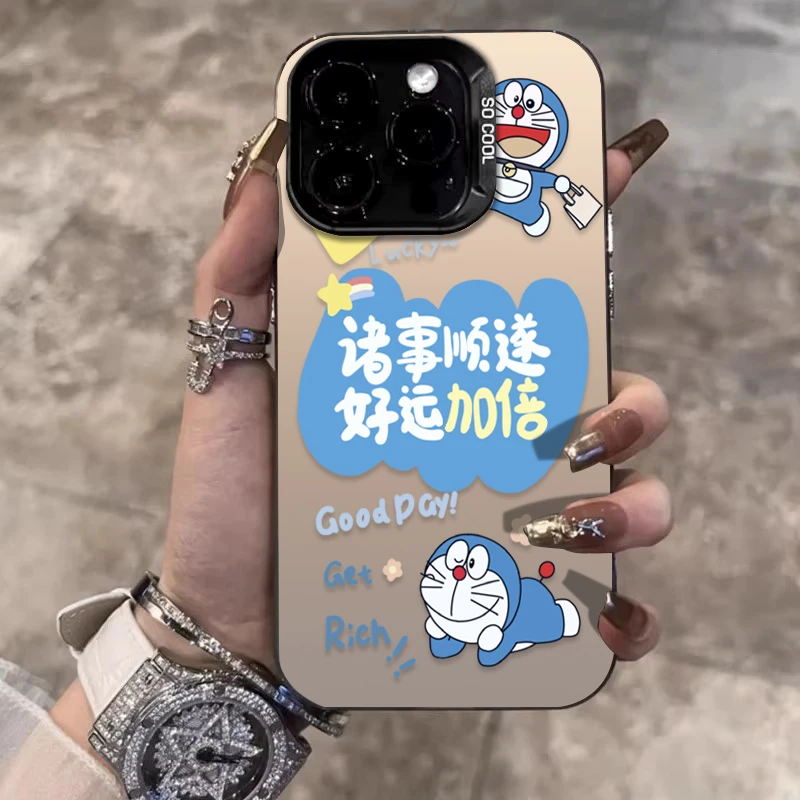 顺遂叮当猫适用苹果16promax手机壳iPhone15创意14保护套17新款12