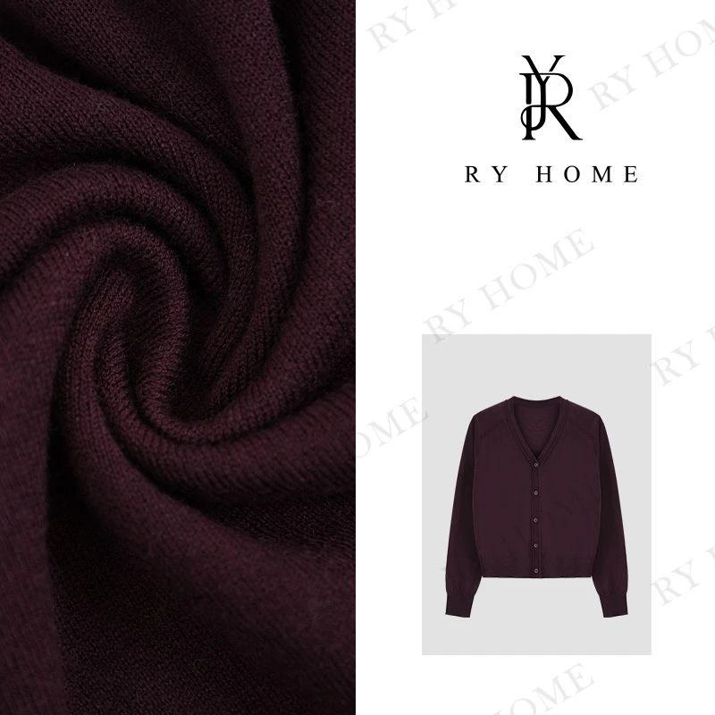 【容雨RYHOME】“墨韵”绵羊毛＋秋季V领纸片人毛织开衫243M2617