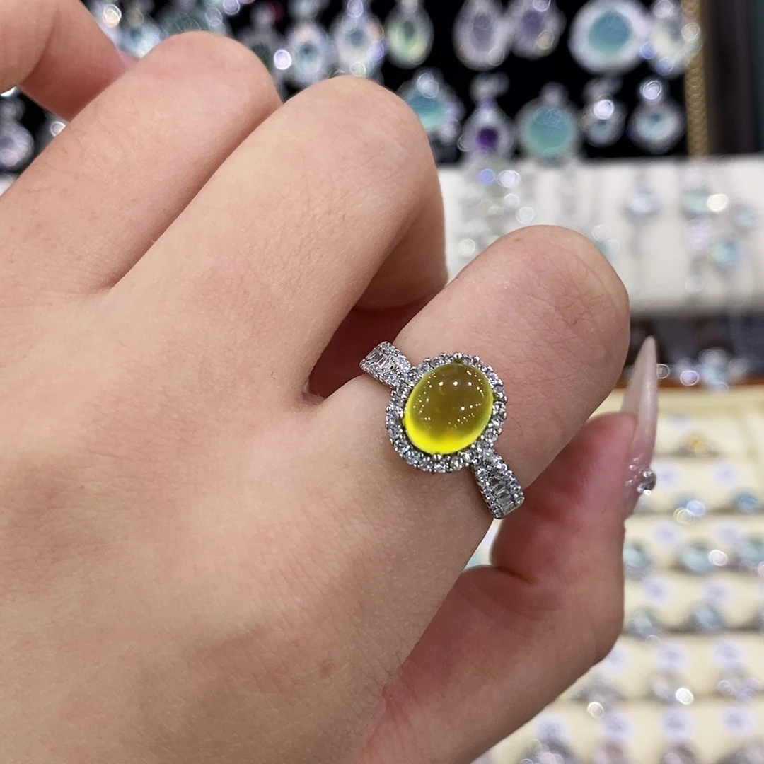 蛇纹石玉合金戒指