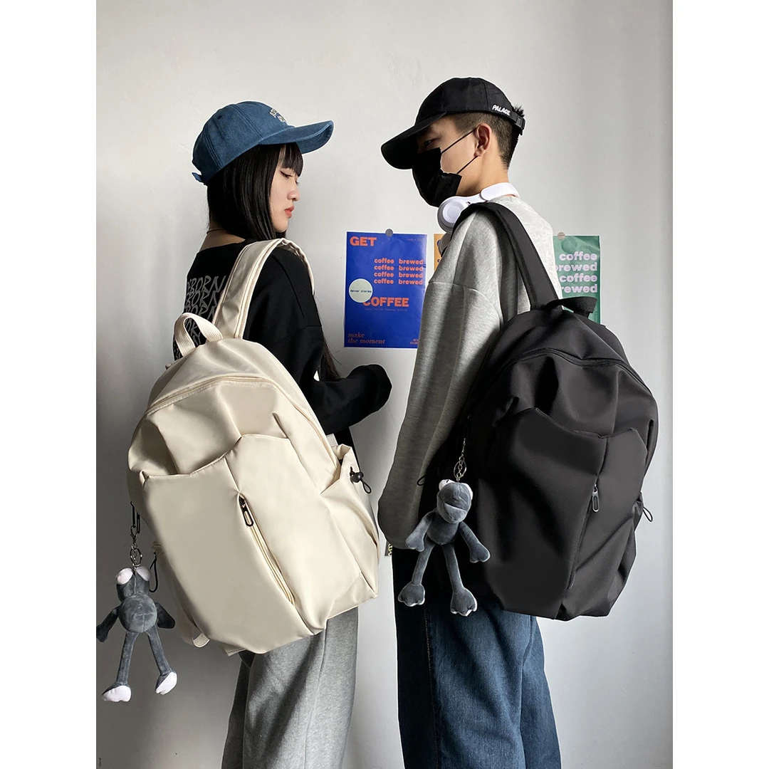 文艺风韩版双肩日系大容量书包日系轻便女大学生情侣百搭简约森系