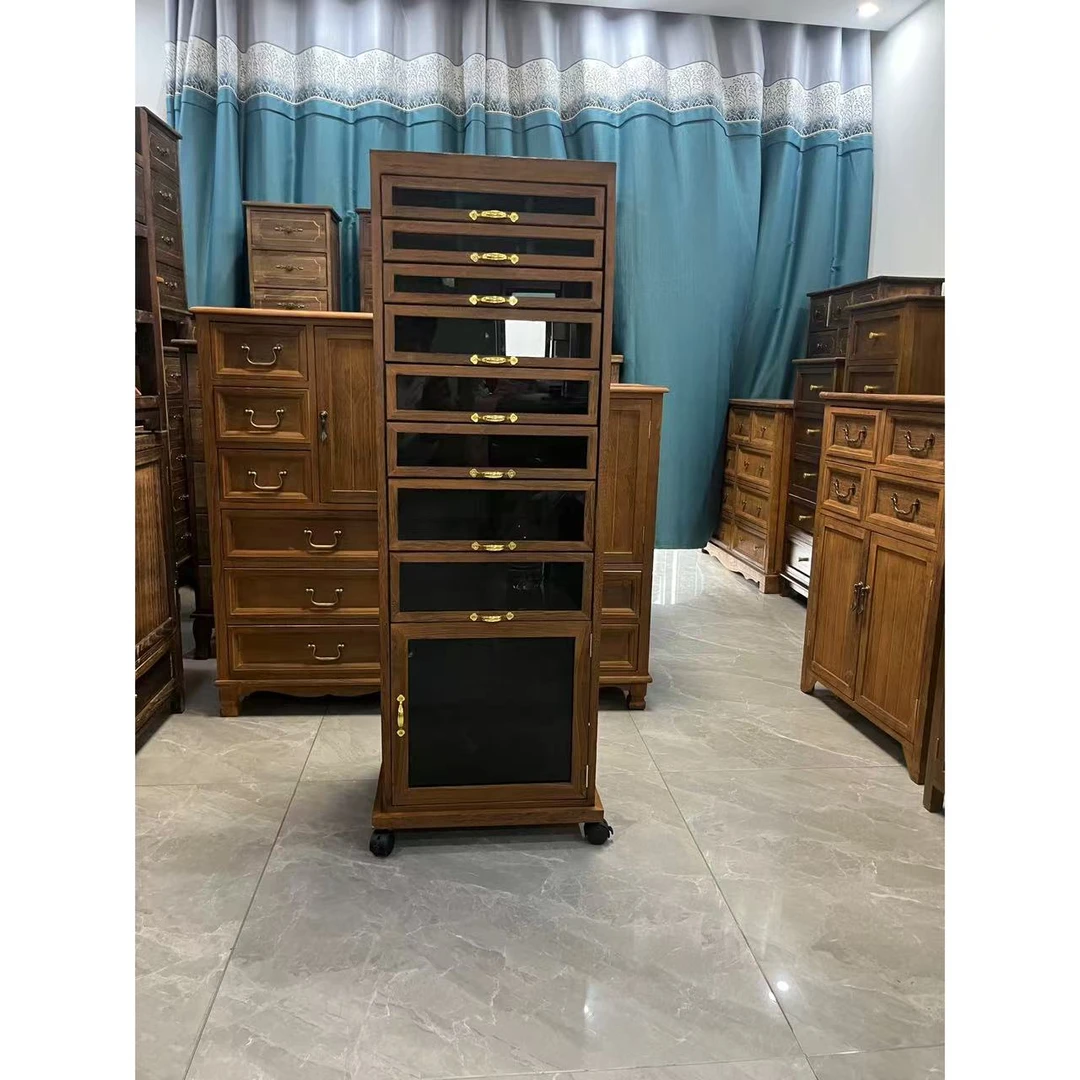 40*35*122cm实木牙科柜阳台储物柜客厅收纳斗柜