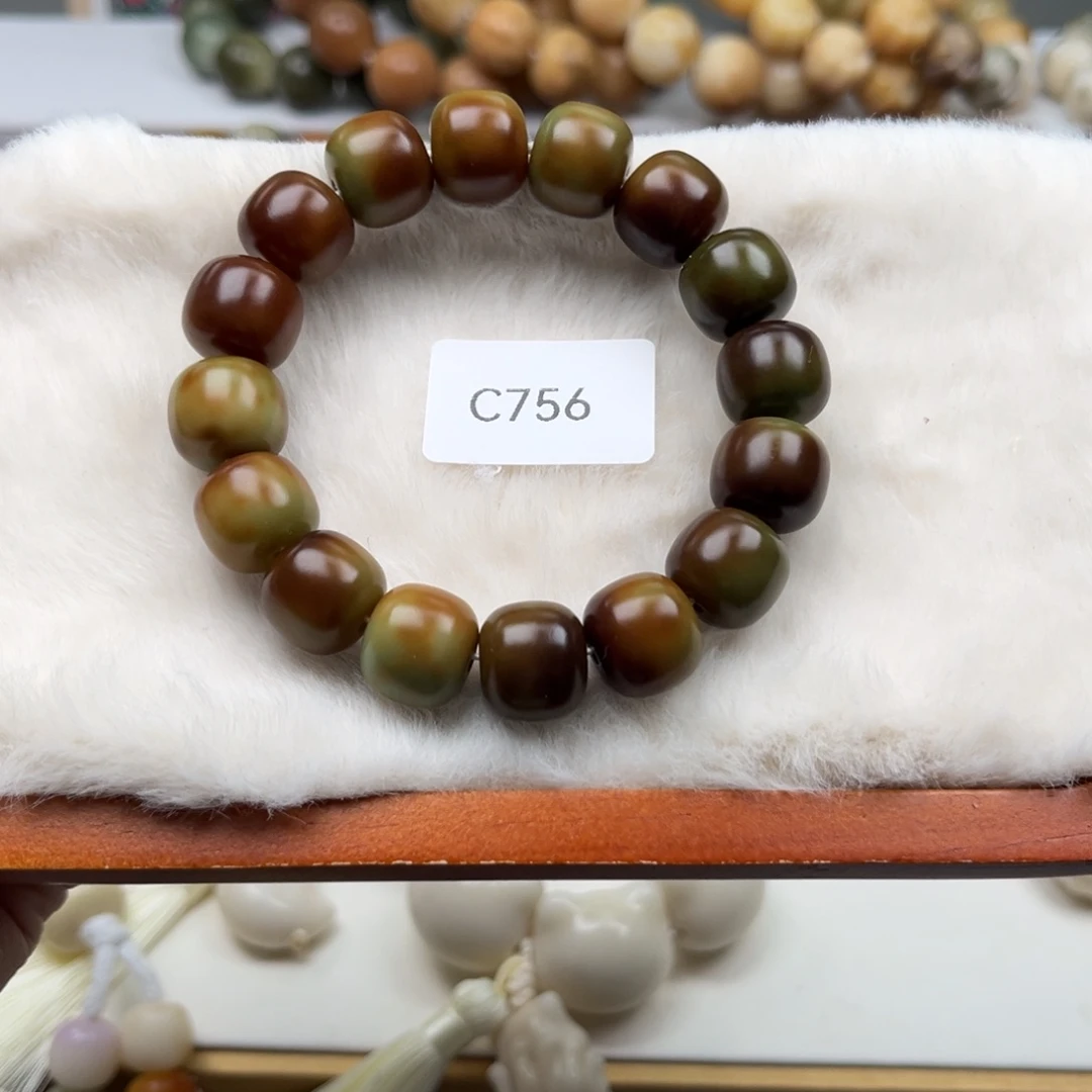 菩提根/象牙果手串通货c756桶珠一串14mm