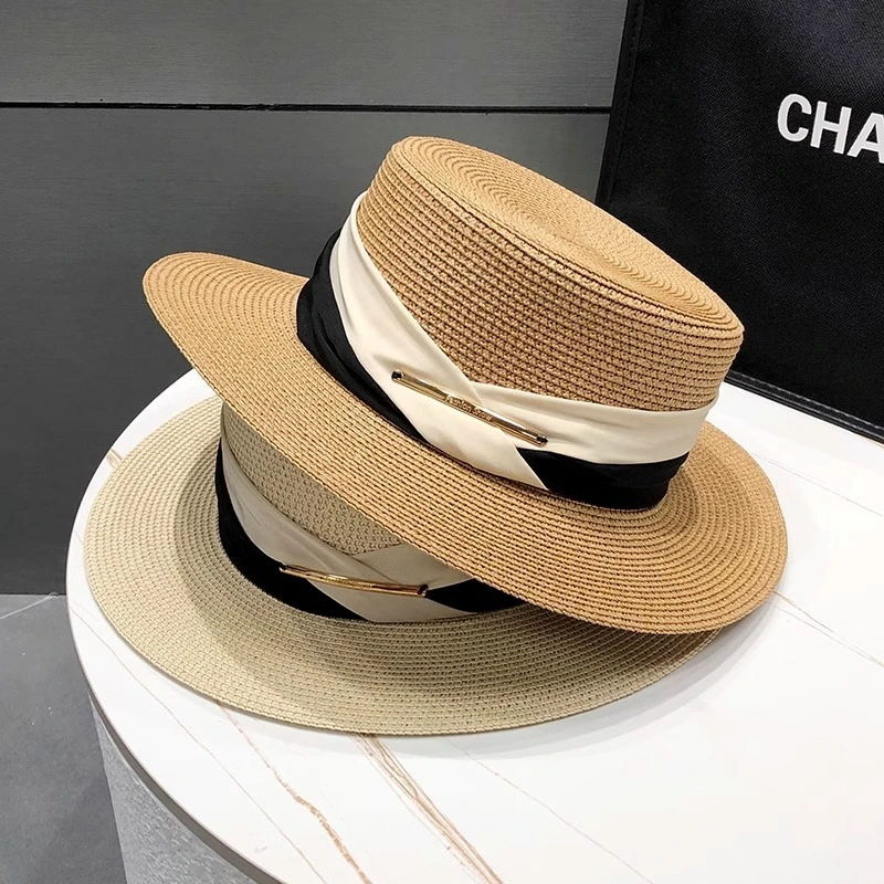 法式平顶礼帽拼色款