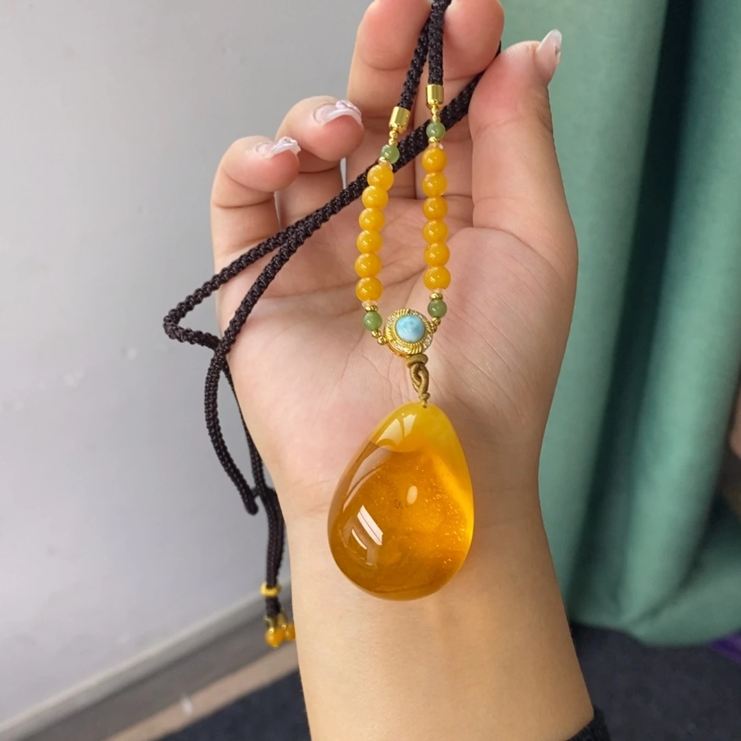 琥珀颈饰未镶嵌挂坠