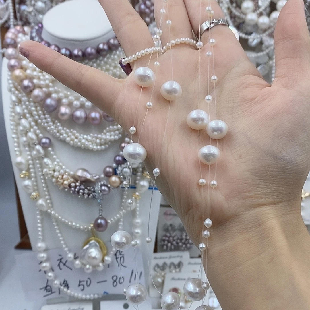 南***颜耳饰银S925镶嵌淡水珍珠