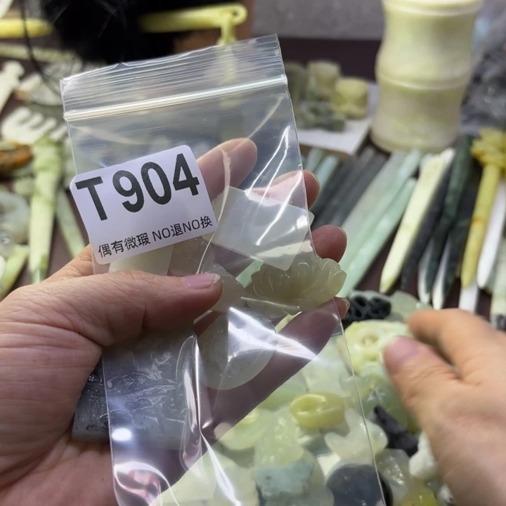 蛇纹石玉发饰合金细***裳