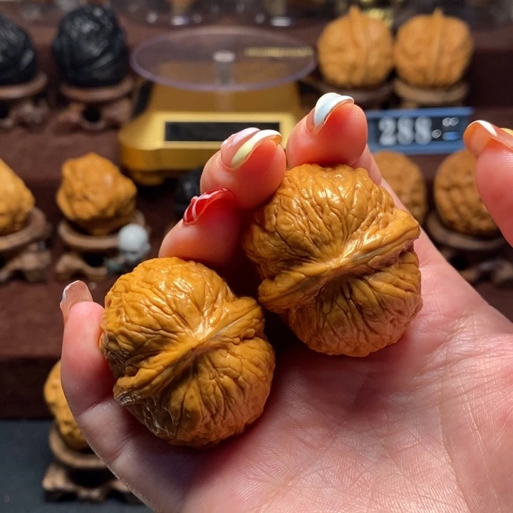 文玩核桃把件喆**卐38黄金密纹