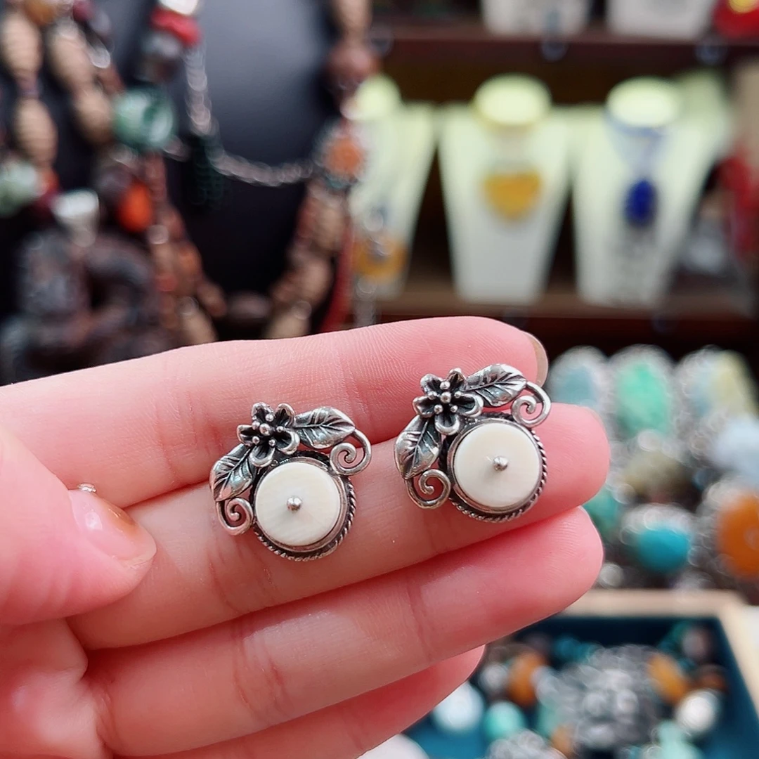 925银珐琅锦象原创设计款式耳钉