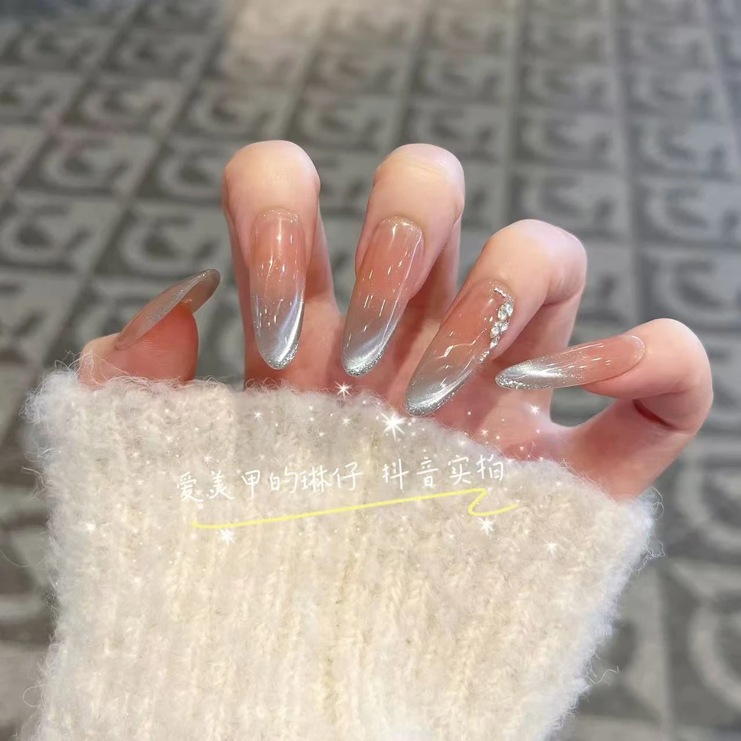 【碧海流光曲】春夏季温柔款设计穿戴甲温柔纯手工气质纯欲ins风