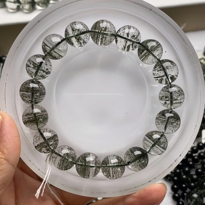 手链未镶嵌水晶Q125459天然绿幽灵墨绿千层满天星12+