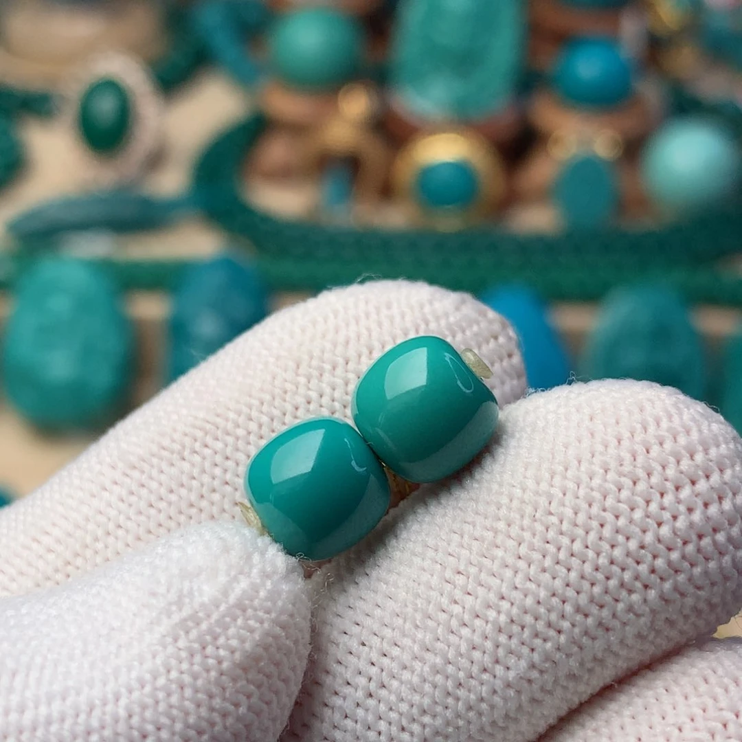 未镶嵌绿松石珠宝奇石8m m