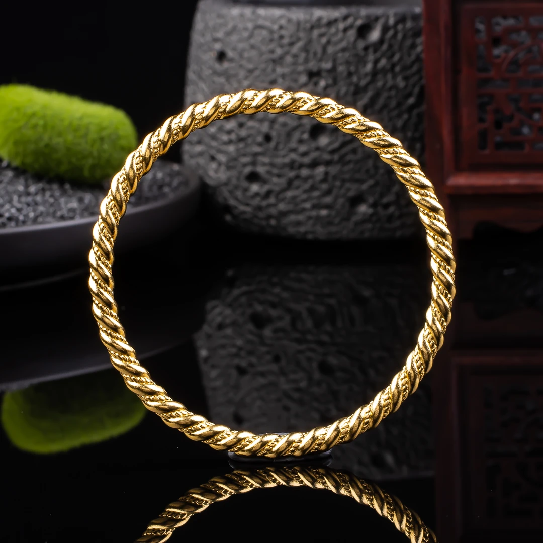 足银手镯 古法麻花手镯手工素款时尚百搭复古经典手镯手工素款