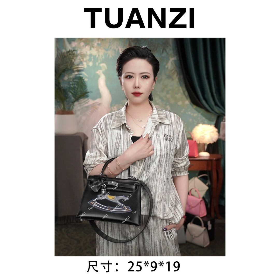 【限●定】SO拼色铂25尺寸头层Togo牛皮女包XKY-6988-插片木马