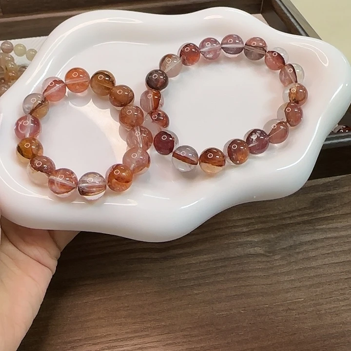 手链未镶嵌水晶牛血红胶花