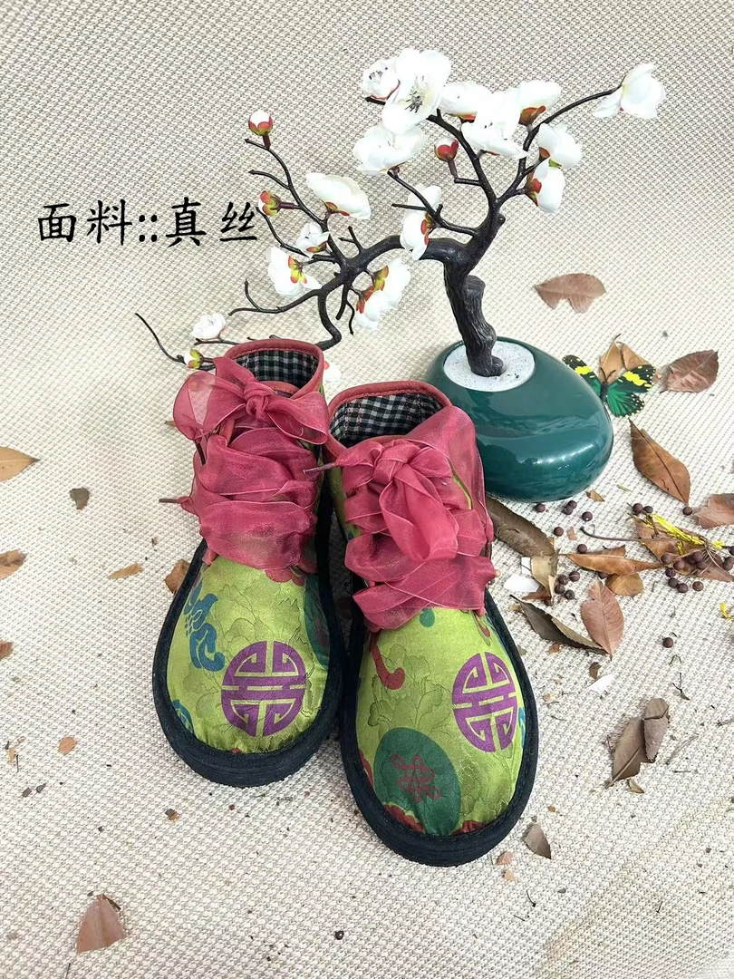 【福禄寿—高帮系带单鞋】千层底手工布鞋传统布鞋民族风布鞋绣花鞋