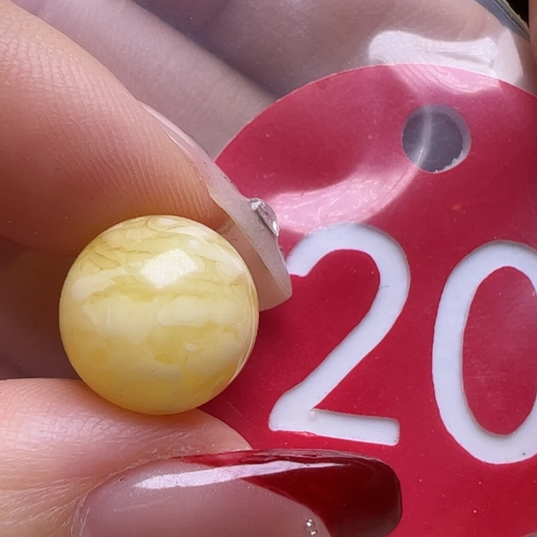 蜜蜡未镶嵌珠宝奇石11.6mm白蜡圆珠