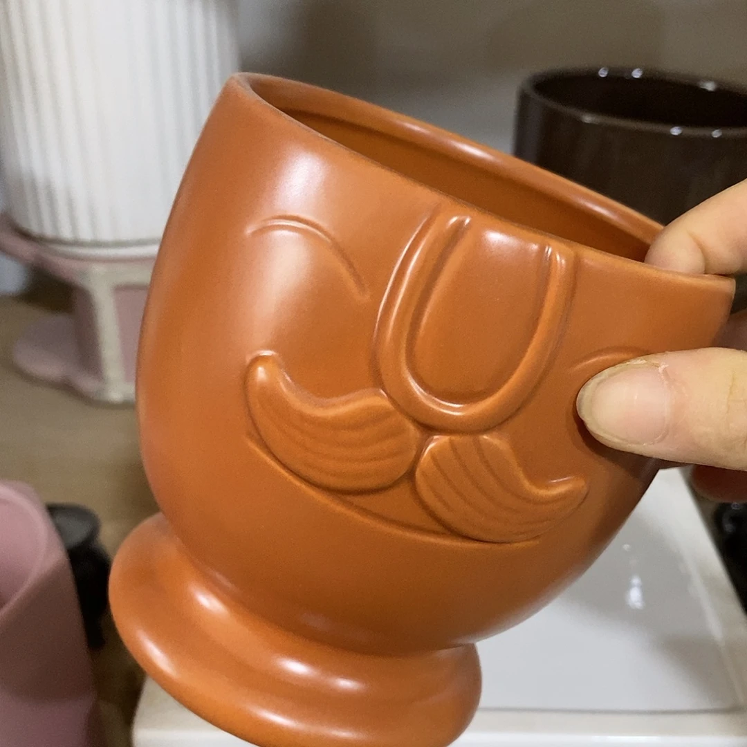 陶杯子陶盆有孔 瑕疵介意勿拍