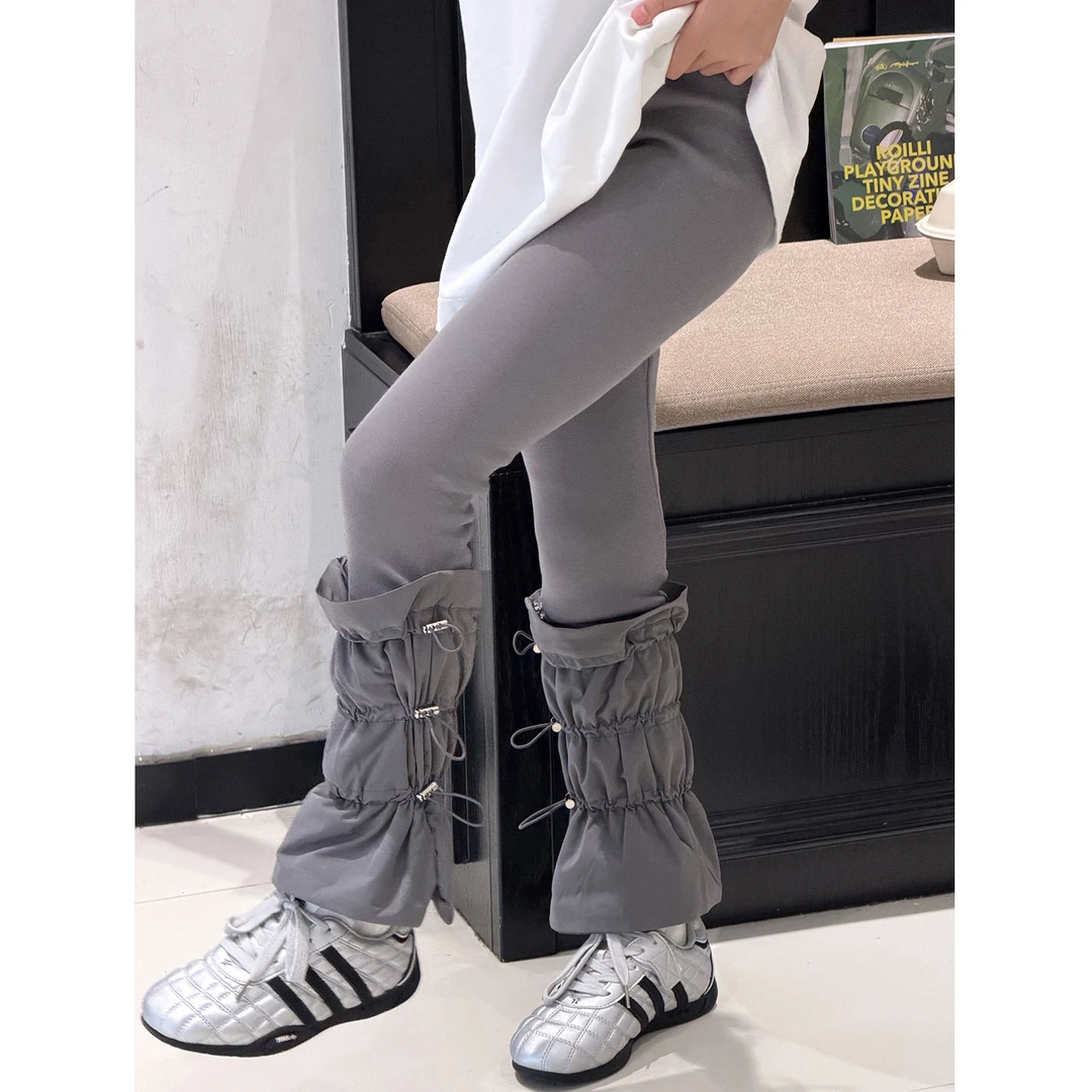 K30227孙小美机能风可拆袜套女童加绒打底裤儿童加厚裤子秋冬装