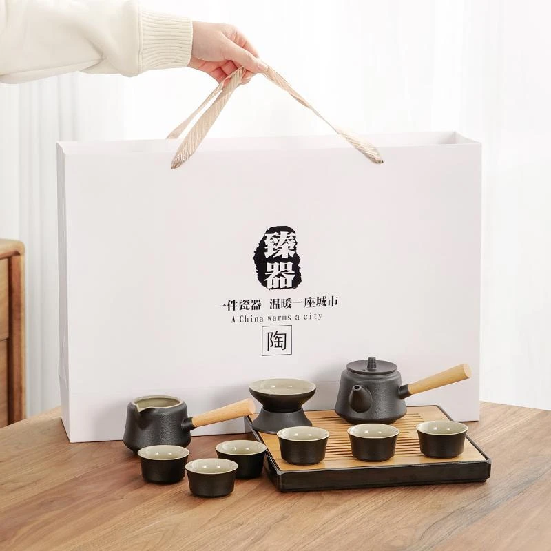 茶具套装整套家用轻奢高档功夫茶具简约现代陶瓷泡茶壶茶杯礼盒装