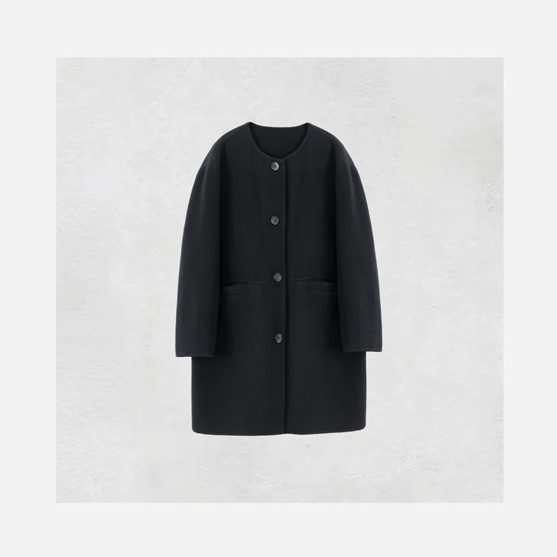 【圆舞曲】绵羊毛大衣24年冬新款复古美拉德双面外套3056