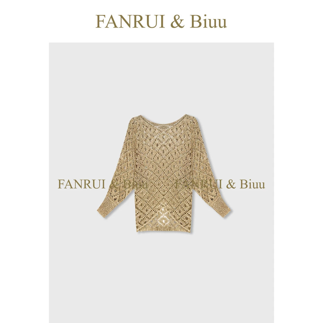 FANRUI/泛芮「璀璨鎏金」小众镂空设计感气质百搭夏季上衣女B16336