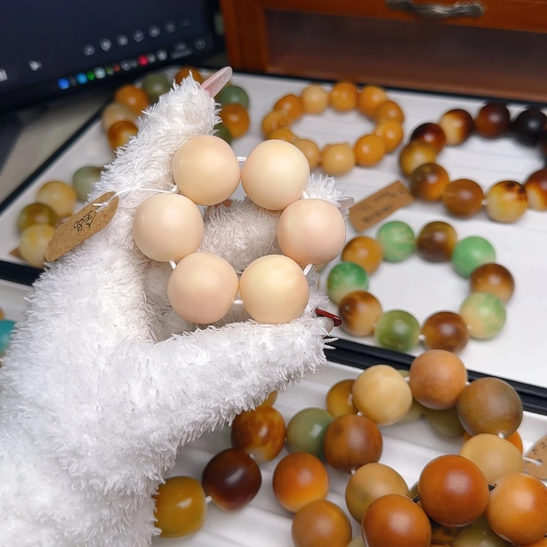 菩提根/象牙果手串卡24干磨高钙粉手捻