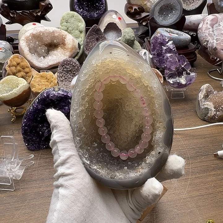 未镶嵌珠宝半成品水晶全抛窝窝龙蛋不送手串4