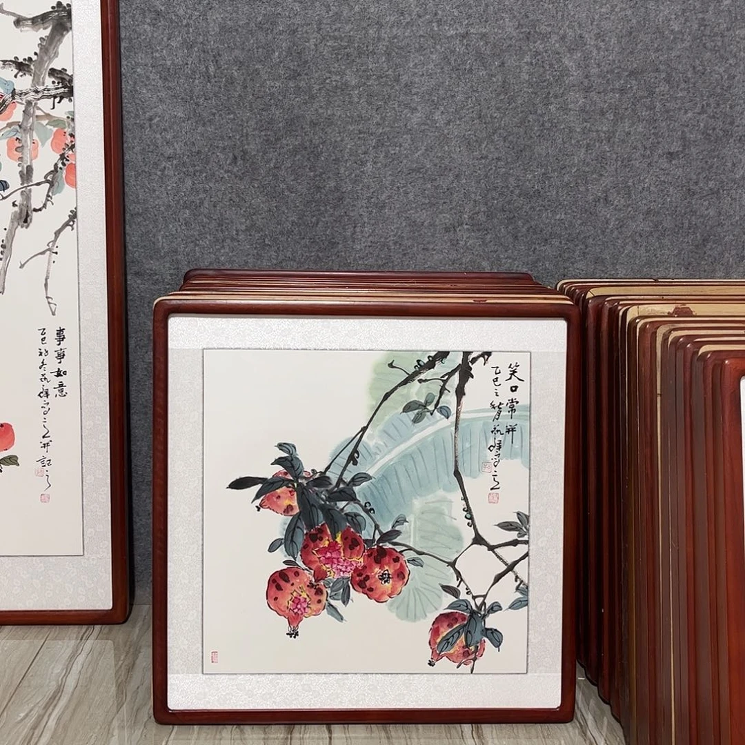 国画书画作品带框63×63