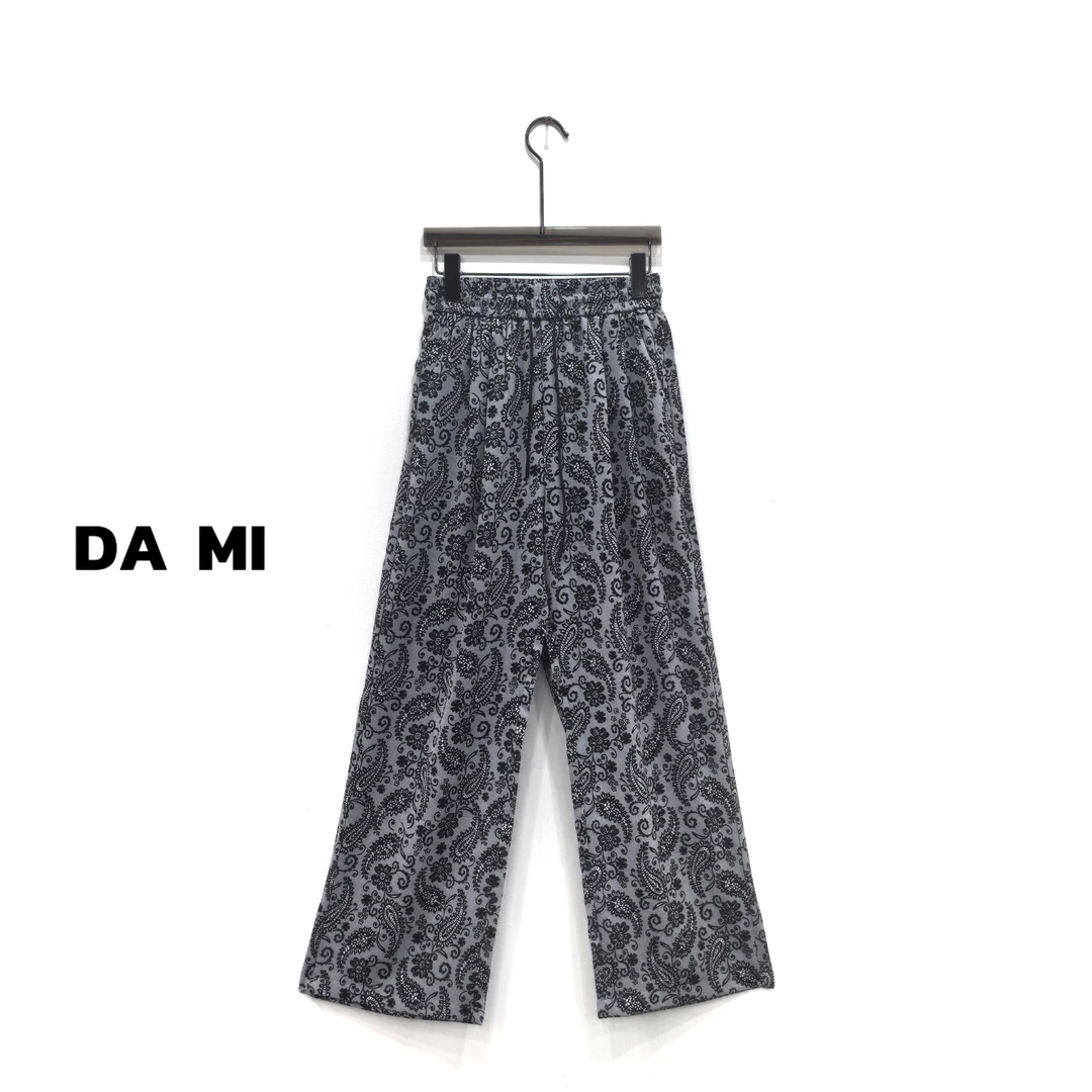 【OU NUO】1821#新款木纹腰果花阔腿裤