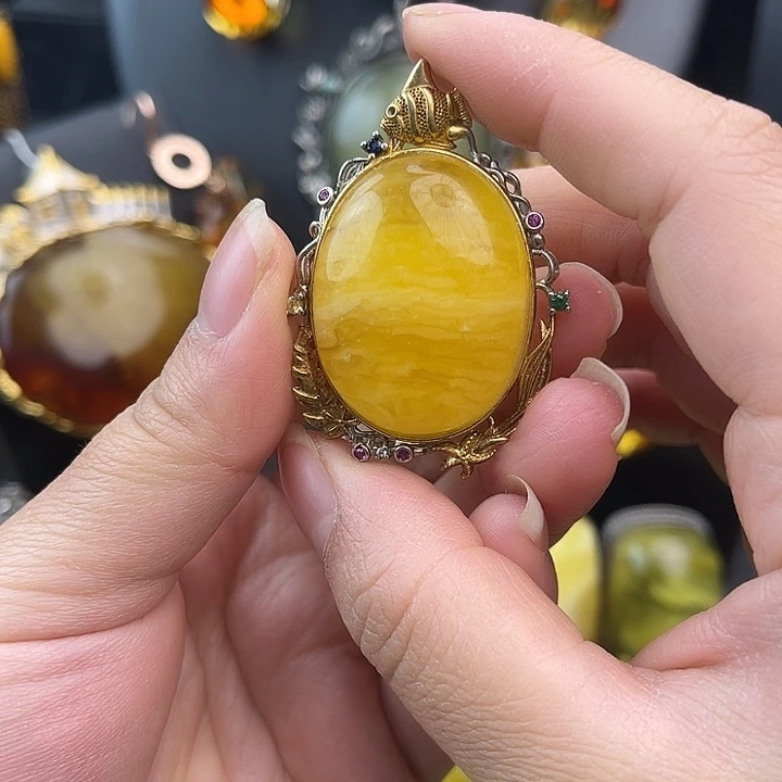 琥珀银S925镶嵌裸石