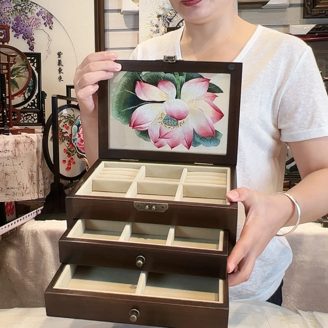 织绣苏绣首饰盒手工