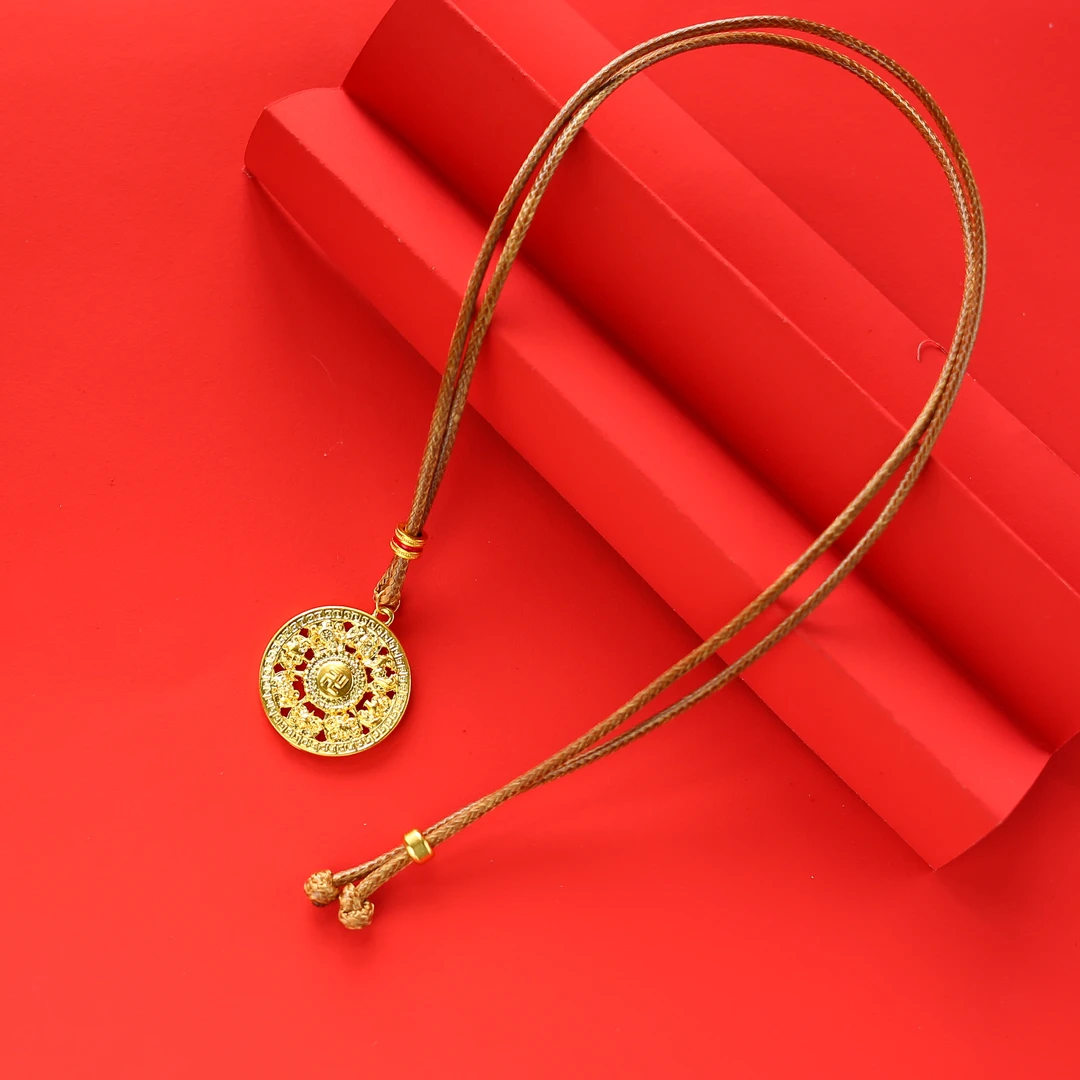 【小凤专属】足金八大守护镂空圆牌