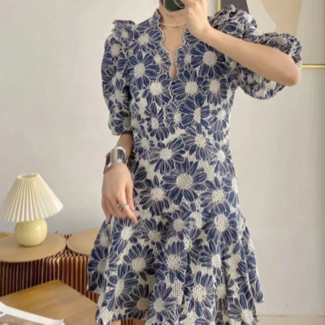 全新未使用 SANDRO/桑德罗黛菲 蓝色 连衣裙 全新 34码 A6838