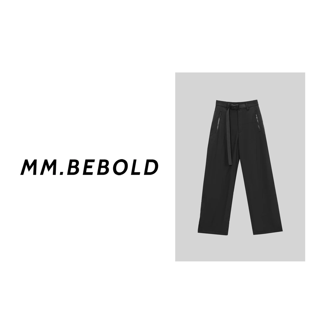 【妙姐精选】休憩 设计感休闲宽松保暖直筒裤MQJ2803