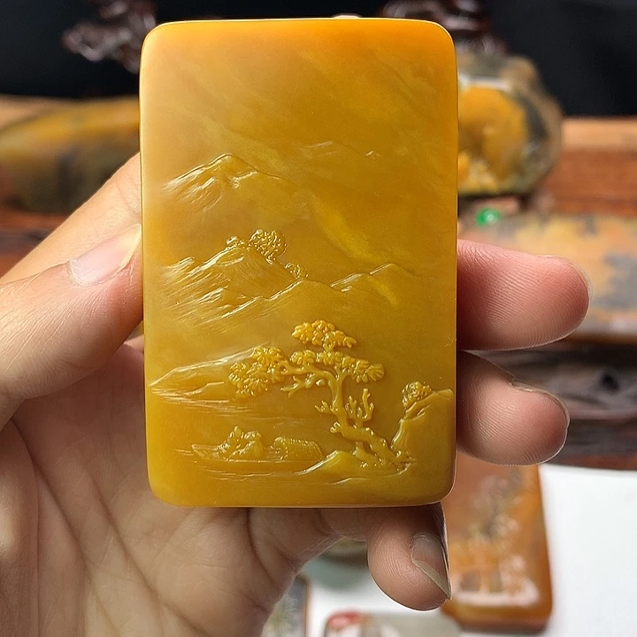 石英质玉（黄龙玉）未镶嵌手玩