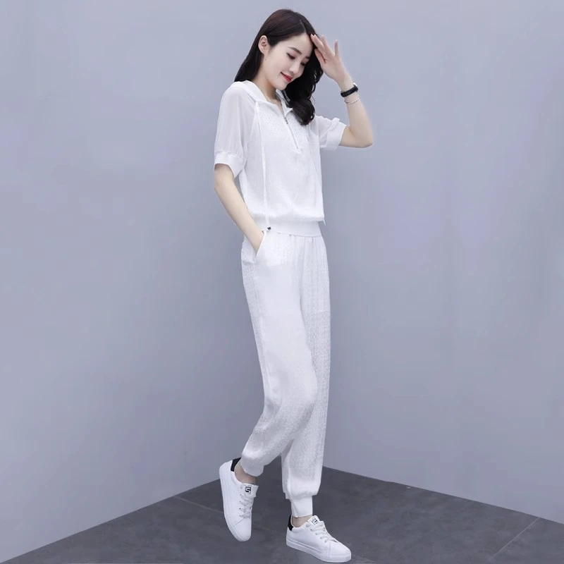 【可蓓儿】2025新款时尚洋气时髦高端减龄减龄休冰丝运动套装女夏季