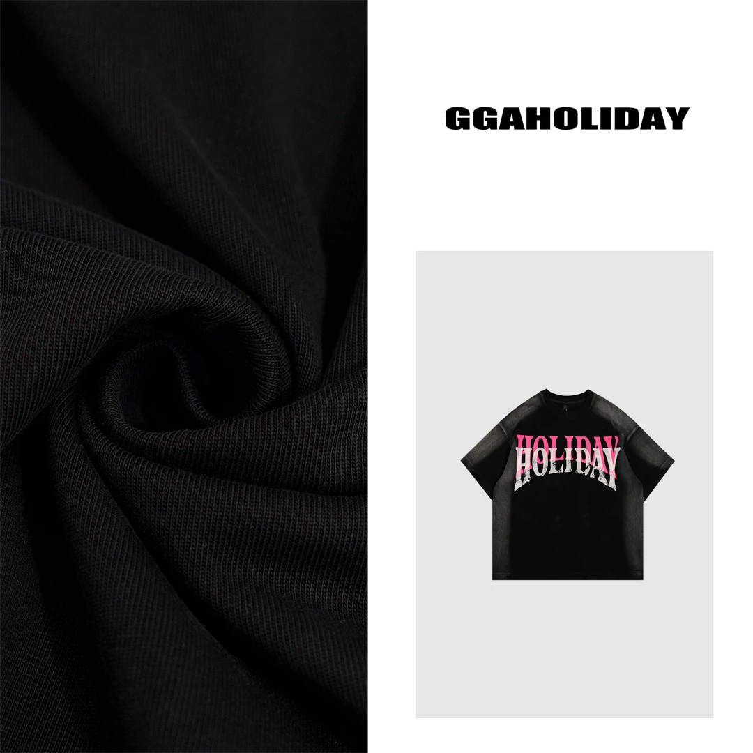 GGAHOLIDAY春夏美式宽松休闲复古时尚潮流嘻哈街头短袖T恤-152189