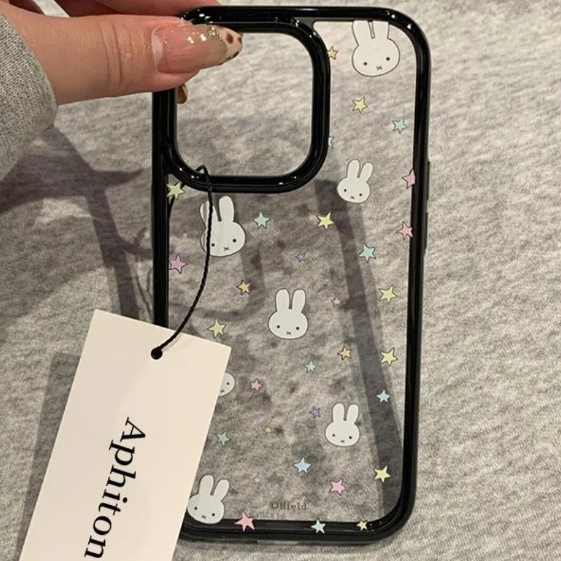 Lucky星星米菲兔适用iPhone16/15Pro亚克力苹果手机壳14/13/12套