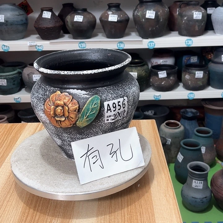 红陶手工制作工艺花盆