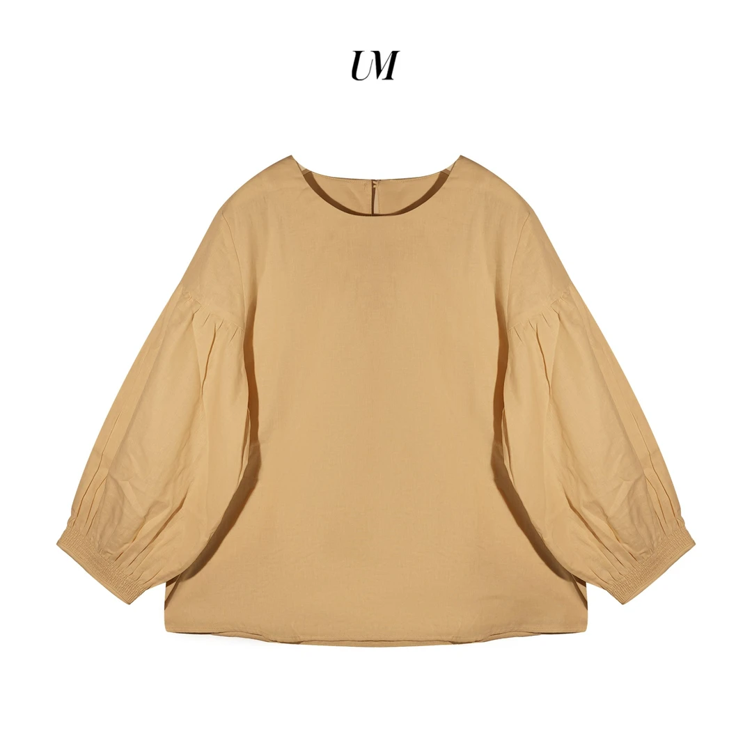 【U.M】木棉花也有春天圆领简约宽松套头显瘦上衣