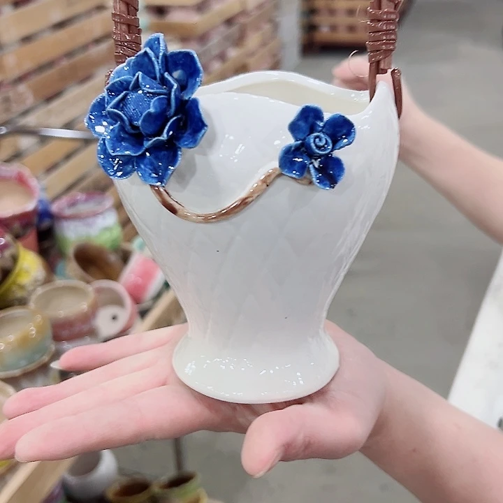 有孔.凑满10元发货多肉陶瓷花盆！