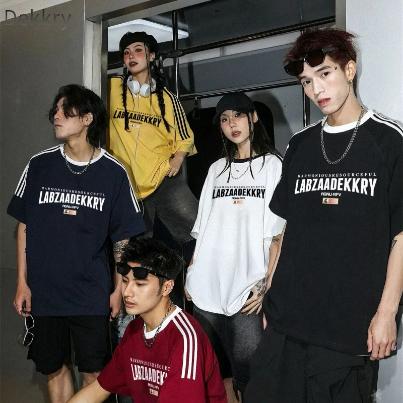 韩版热转印夏季T恤亲子街头秋冬上衣美式潮流国潮印花圆领ins