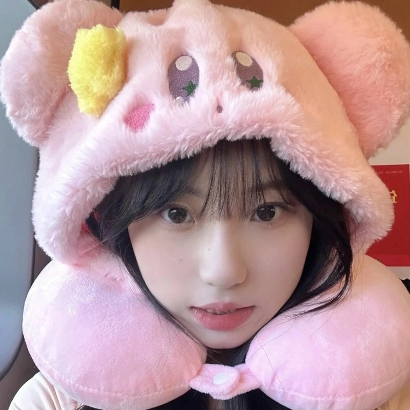 少女心可爱立体护颈u型枕ins风连帽u型枕旅行休闲u型枕头带帽子