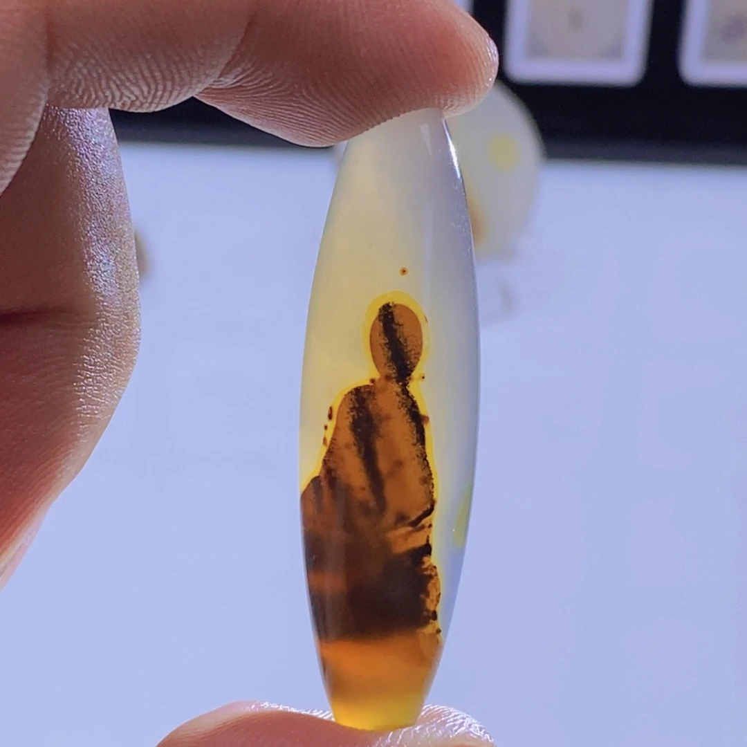 星***尘玛瑙/玉髓未镶嵌吊坠(不含链)