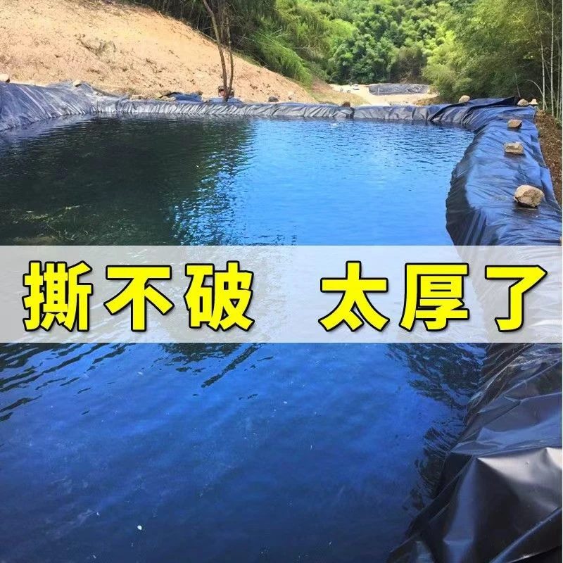 鱼塘防渗膜土工膜黑色塑料薄膜鱼池专用膜藕池膜加厚水池膜防水布