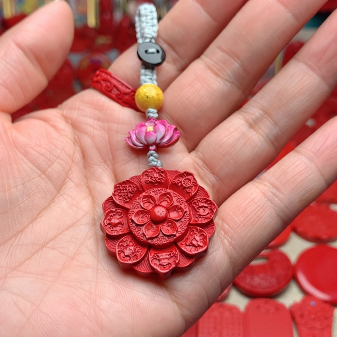 天然辰砂工艺品朱砂钥匙扣