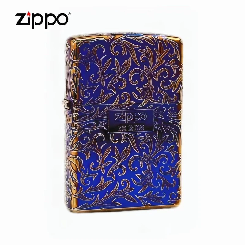 ZIPPO正品打火机五面雕刻常规烤蓝唐草-经典收藏 DY9902XJ【凯亚1