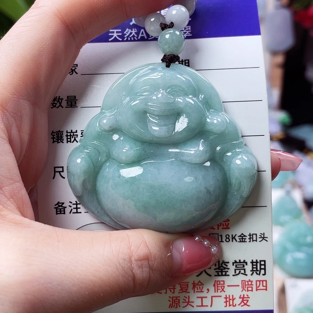 翡翠未镶嵌颈饰佛公23